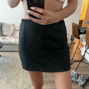 ASOS soft leather black mini skirt